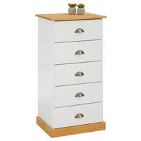 KOMMODE PARIS weiß/braun - Weiß/Braun, Holz (48/95/39cm) - IDIMEX