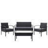 POLY-RATTAN GARNITUR Schwarz, Anthrazit - Anthrazit/Schwarz, Kunststoff - MCW