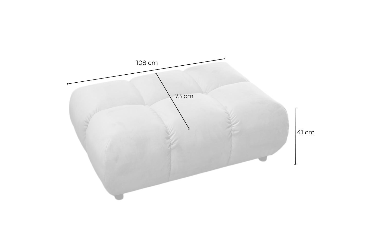 HOCKERBANK VIVIEN Silber Cord - Silberfarben, Textil (108/41/73cm) - KAWOLA