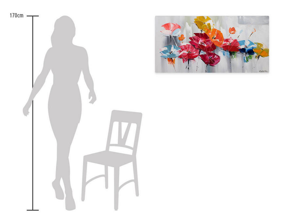 ÖLGEMÄLDE 100/50 cm - Multicolor, Holz/Textil (1.36/50cm) - KUNSTLOFT