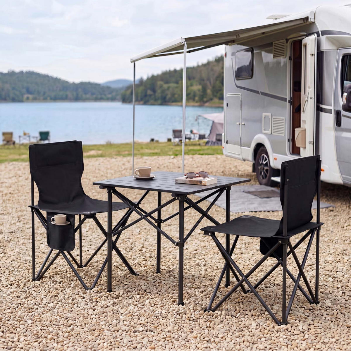 CAMPINGSET Schwarz - Schwarz, Textil (51/65/53cm) - MCW