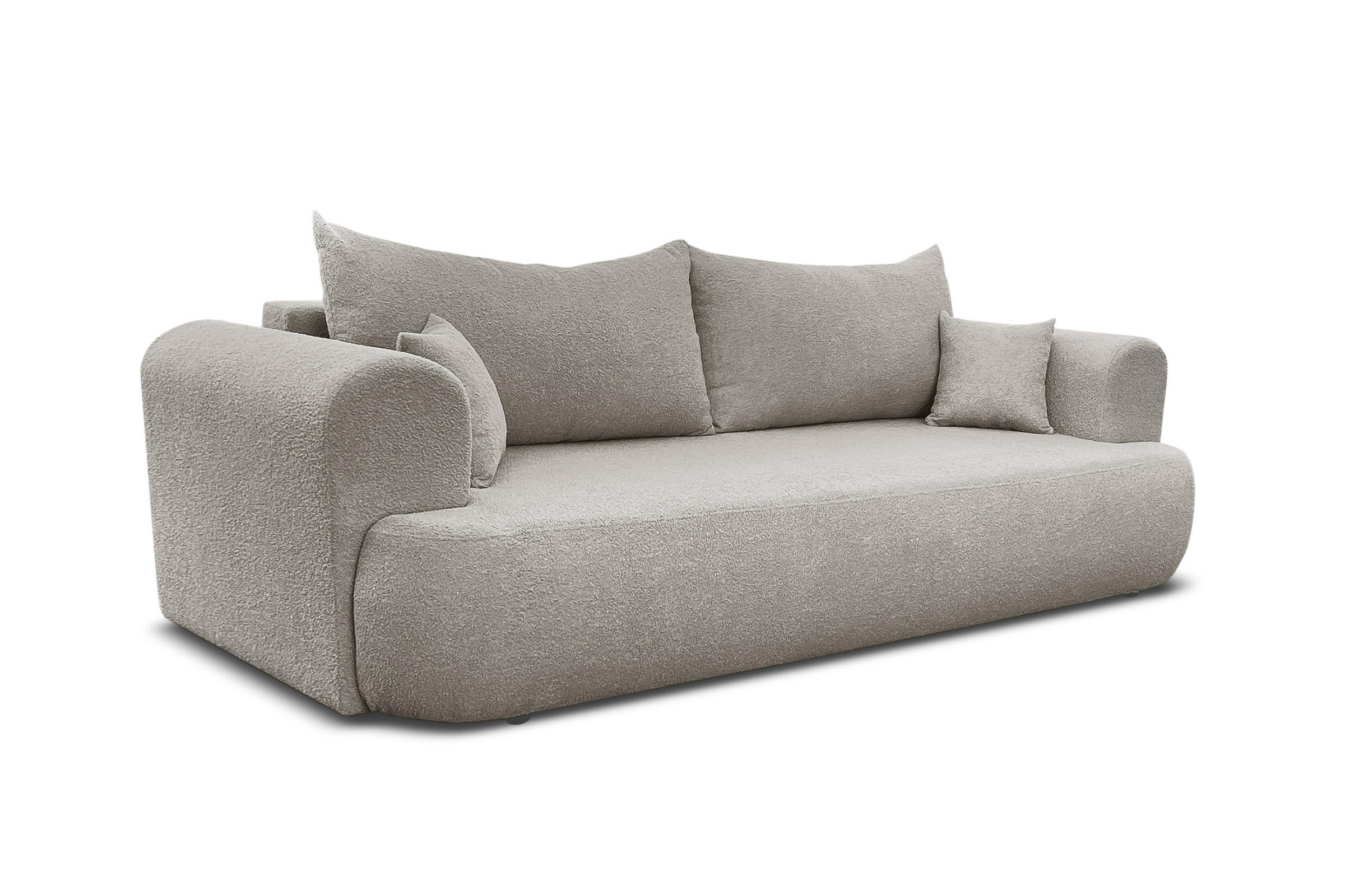 SCHLAFSOFA BRAVO 247/90 in Bouclé Grau-Beige - Graubraun, Holz/Holzwerkstoff (247/69/90cm) - Deine Möbel 24