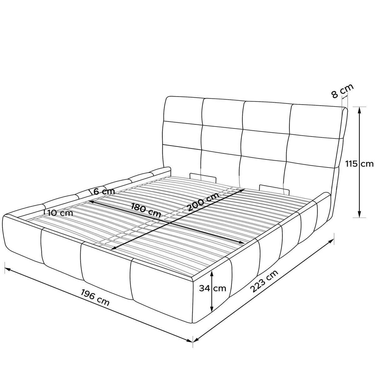 POLSTERBETT ALTOS Bouclé, dunkelgrau - Dunkelgrau, Holz/Holzwerkstoff (180/200cm) - KONSIMO®