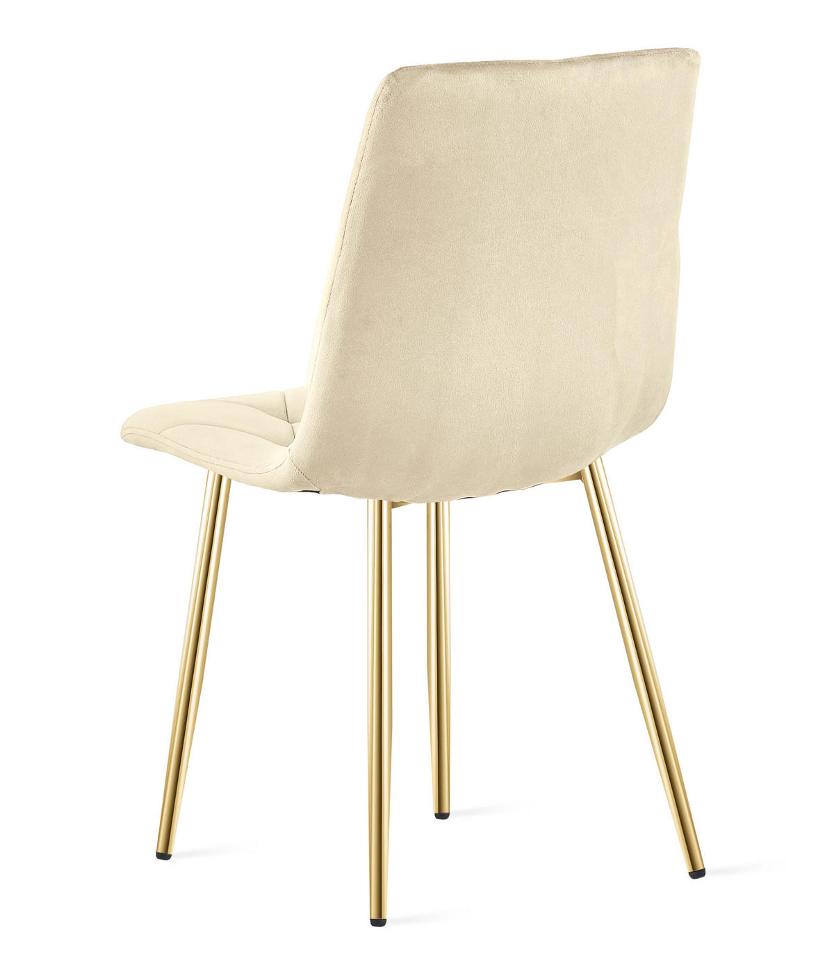 ESSZIMMERSTUHL 3-er Set TYRA hellbeige Sitzfläche, goldene Beine - Hellbraun/Goldfarben, Textil (44.5/87/54.5cm) - Valora