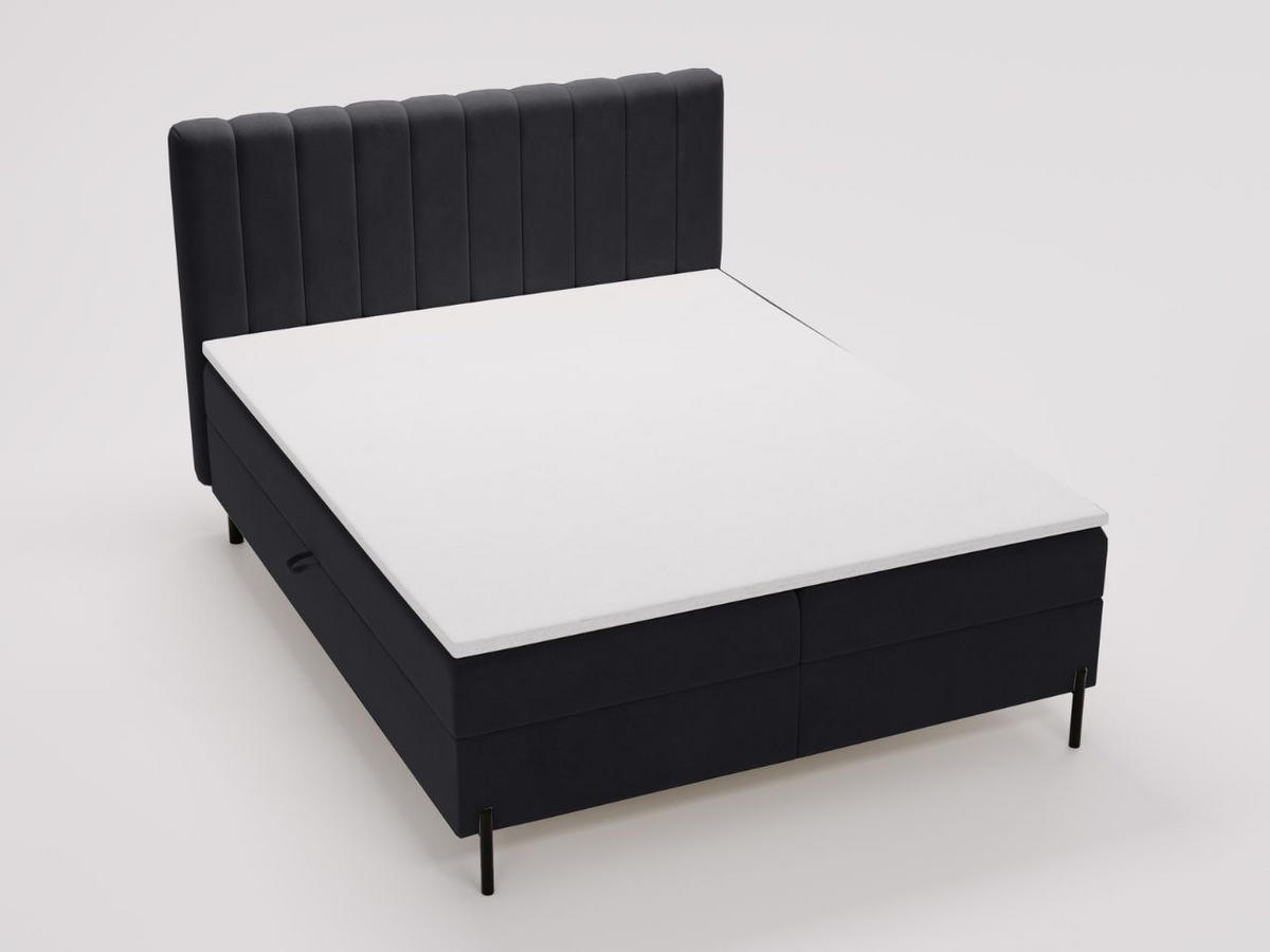 BOXBETT Primavera 180x200 Schwarz - Schwarz, Holz/Textil (180/200cm) - Graingold