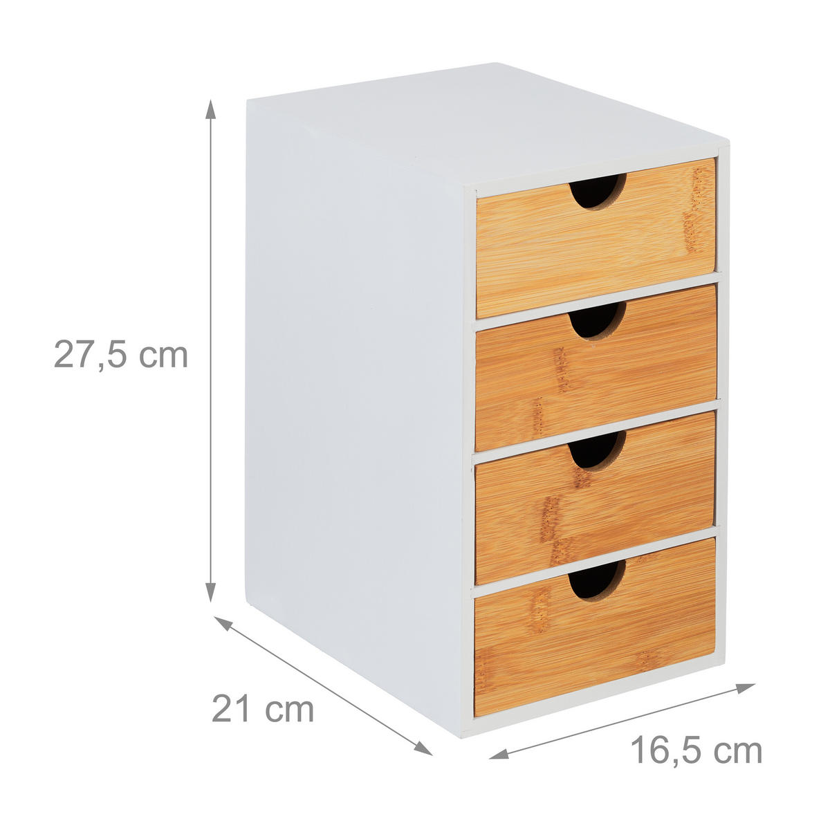 ZÁSUVKOVÝ box - biela, drevo/kompozitné drevo (16.5/27.5/21cm) - Relaxdays