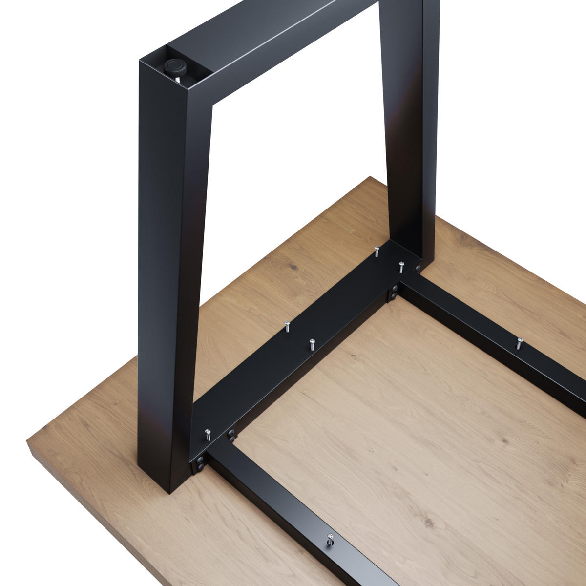 TISCHBEINE Atria Metall Schwarz 140/70/72 cm - Schwarz, Metall (70/72/140cm) - Metalo Pro