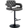 BARHOCKER Lederlook grau - Schwarz/Grau, Textil/Metall (62/103/55cm) - CLP