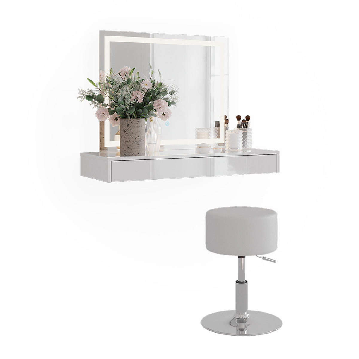 TOALETNÍ STOLEK Sherry Bílá - bílá, kompozitní dřevo (100/12/40.1cm) - Vicco