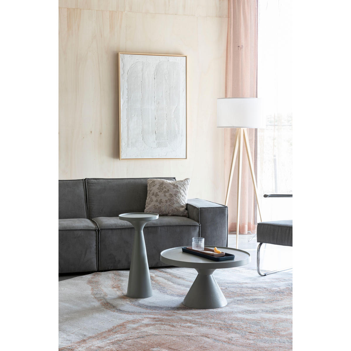 TEPPICH Solar Rund 200 cm Grau/ Terra - Grau, Kunststoff (200/200cm) - Zuiver
