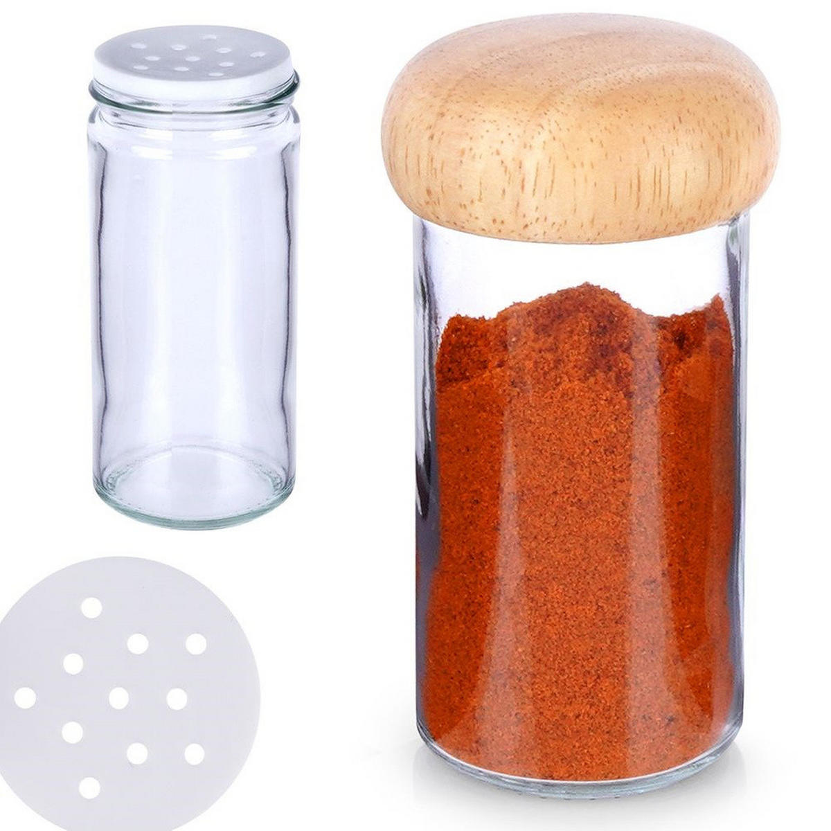 GEWÜRZDOSE Sieb 80 ml Naturfarben - Naturfarben, Glas (4/10/4cm) - Orion 