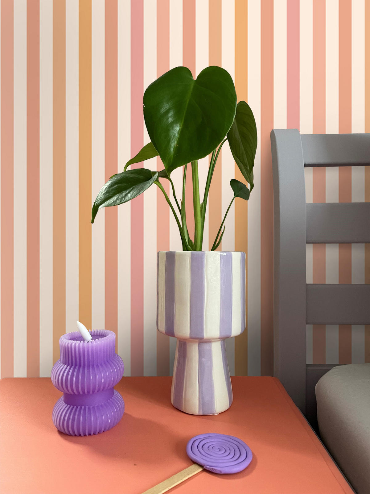TAPETE Streifen 50 x 900 cm - Pink, Papier (50/900cm) - ESTAhome