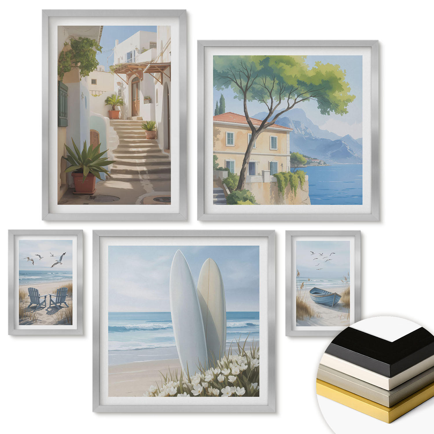 ArtPrintCave Wandbilder Silber 40x60 cm