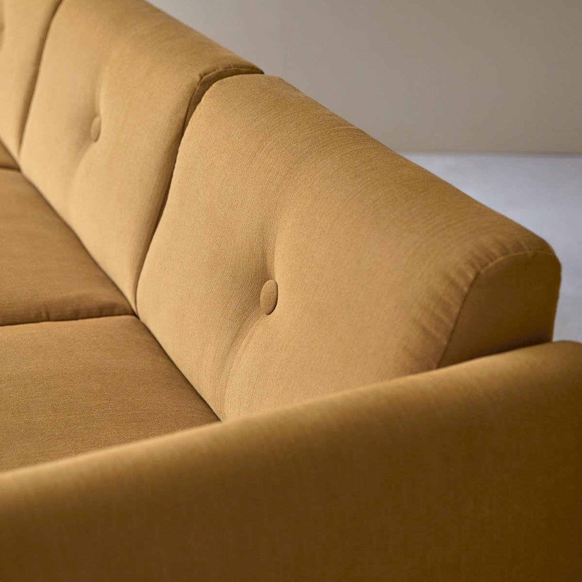 SOFA Bjorn Senfgelb aus Stoff - Dunkelgelb, Textil (220/69/82cm) - Tikamoon