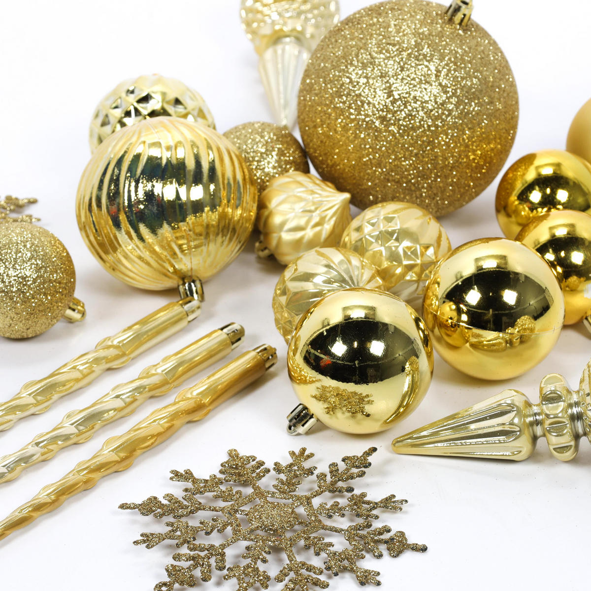 WEIHNACHTSSCHMUCK Set 57-teilig - Goldfarben, Kunststoff (21/37/21cm) - Home Styling Collection