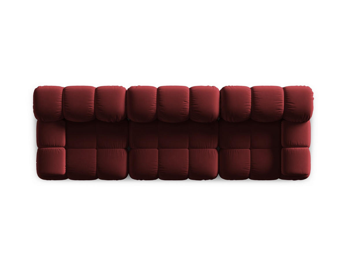 MODULARES-SOFA Bellis aus Samt dunkelrot 3 Sitzplätze - Dunkelrot, Textil (94/63/282cm) - Micadoni