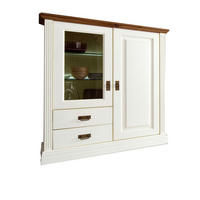 HIGHBOARD Novara - Weiß/Braun, Holz (111/133/45cm) - Casamia Massive Möbel