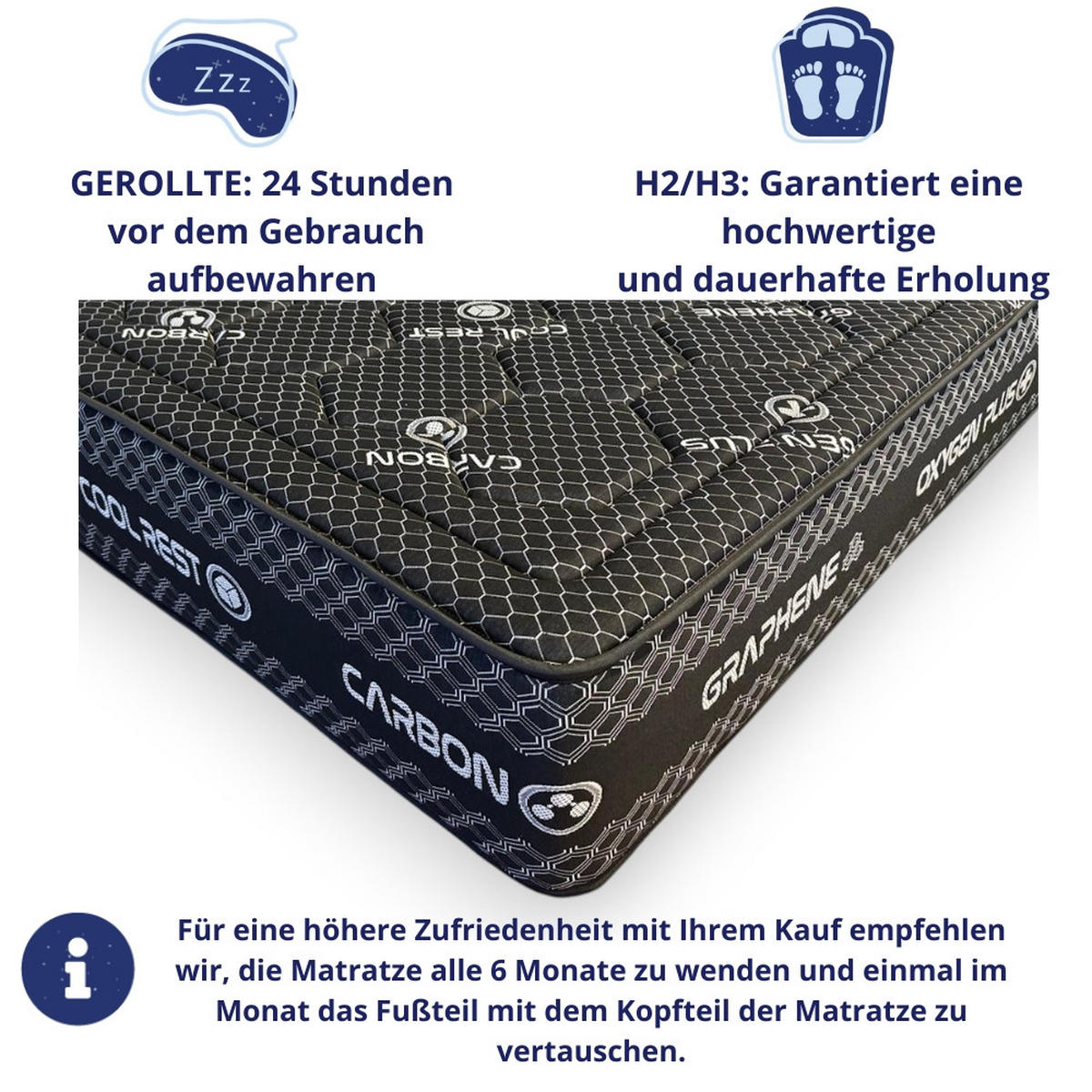 KALTSCHAUMMATRATZE Obsydion H3/H4 90x190 - Weiß, Textil (90/190cm) - Dagostino Home
