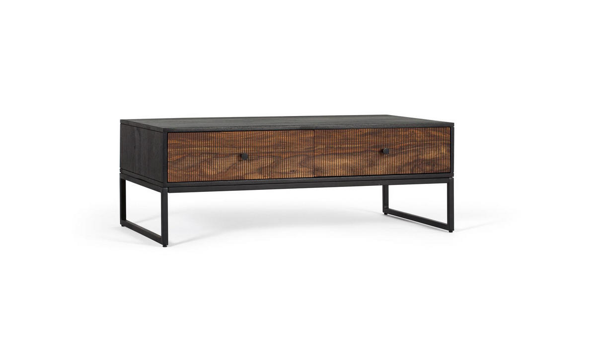 COUCHTISCH aus Palisander mit braunen Metallbeinen - Schwarz, Holz (110/60/40cm) - Giner y Colomer