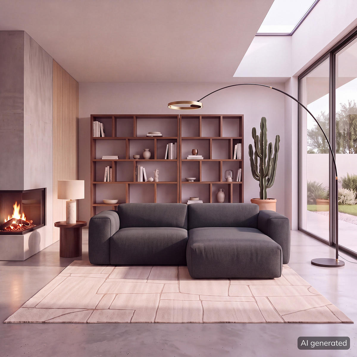 1,5-SITZER ECKSOFA mit Longchair - Schwarz/Grau, Kunststoff/Textil (260/173cm) - home24