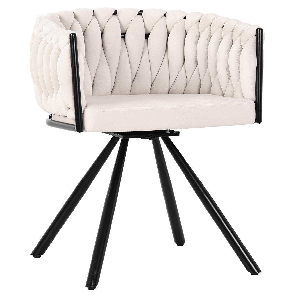 ESSZIMMERSTUHL 2er-Set Beige mit 360°-Drehfunktion - Beige, Textil (59/72/54cm) - MIVRAY