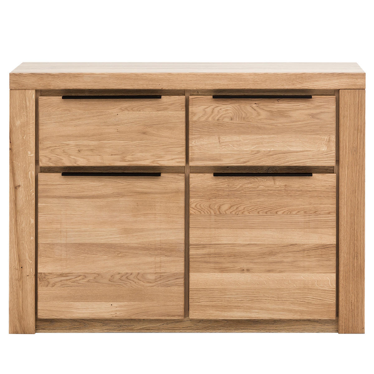 KOMMODE - Eiche teilmassiv, Eiche / Eiche Dekor - Eichefarben, Holz (108/80/40cm) - home24