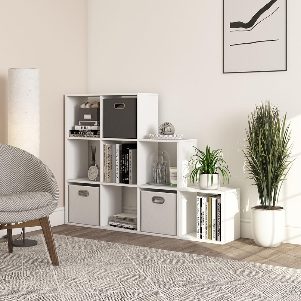 TREPPENREGAL Weiß 142.4 x 107.8 cm - Weiß, Holzwerkstoff (142.4/107.8/29cm) - Vicco