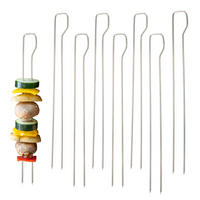 DOPPEL-GRILLSPIESSE 8er-Set, silber, Edelstahl - Edelstahlfarben, Metall (0.26/2.7/29cm) - bremermann