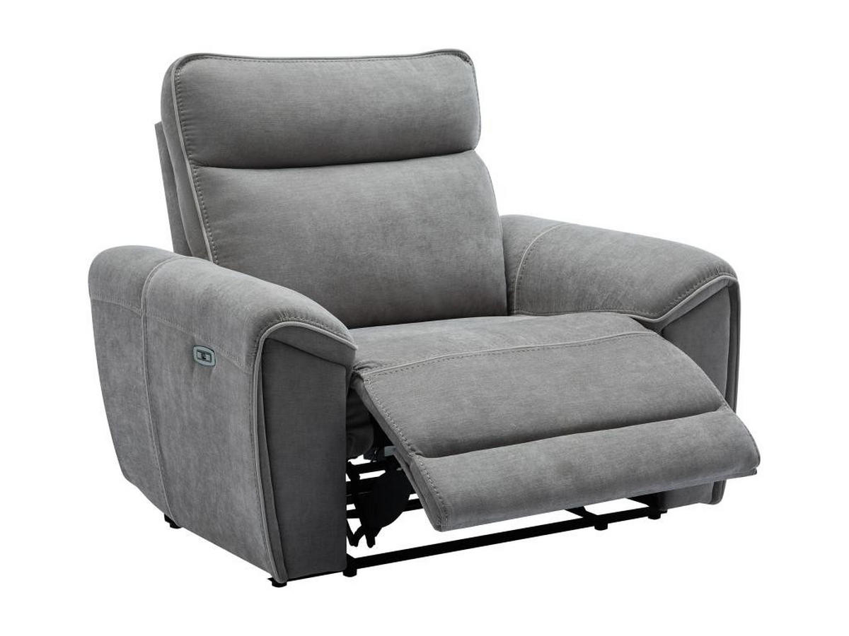 RELAXSESSEL elektrisch - Stoff - Grau - DJARALO - Grau, Textil (96/106/120cm) - Vente-Unique