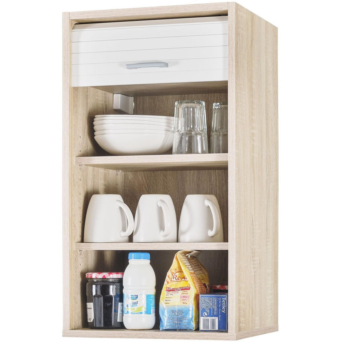 KÜCHENOBERSCHRANK mit Rolladentür 35/40/72cm - Eichefarben, Holzwerkstoff (40/72/35cm) - Simmob