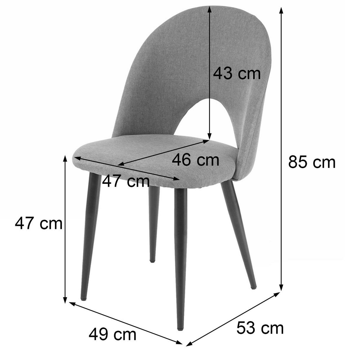 ESSZIMMERSTUHL Grau 6er-Set - Dunkelgrau/Grau, Textil (49/85/53cm) - Jamb
