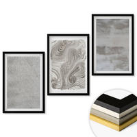 WANDBILDER 3er-Set - 40x60 cm Schwarzer Rahmen - Industrielle abstrakte Muster - Schwarz, Kunststoff (40/60cm) - ArtPrintCave