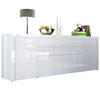SIDEBOARD La Paz Weiß Hochglanz / Weiß Hochglanz - Weiß Hochglanz, Holzwerkstoff (200/72/35cm) - Vladon