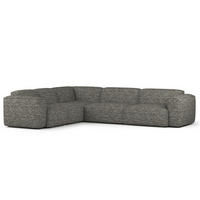 ECKSOFA mit Rundecke - Schwarz/Grau, Kunststoff/Textil (325/260cm) - home24