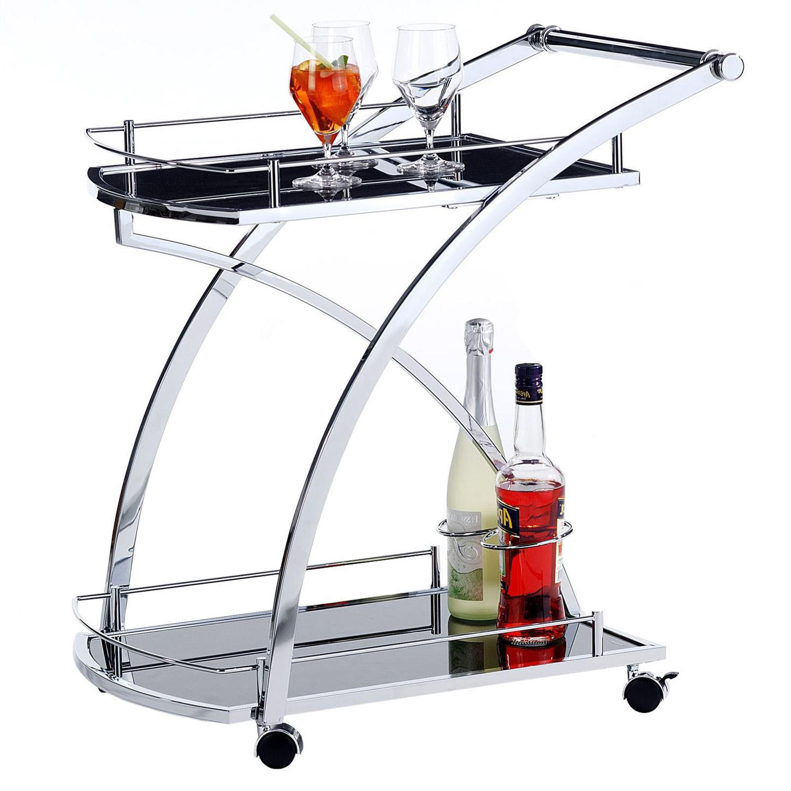 SERVIERWAGEN EVO - Schwarz, Glas/Metall (66/73/46cm) - IDIMEX
