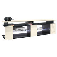 LOWBOARD Movie Fronten und obere Platte des Aufsatzes in Creme Hochglanz - Creme, Holzwerkstoff (138.5/39/39cm) - Vladon