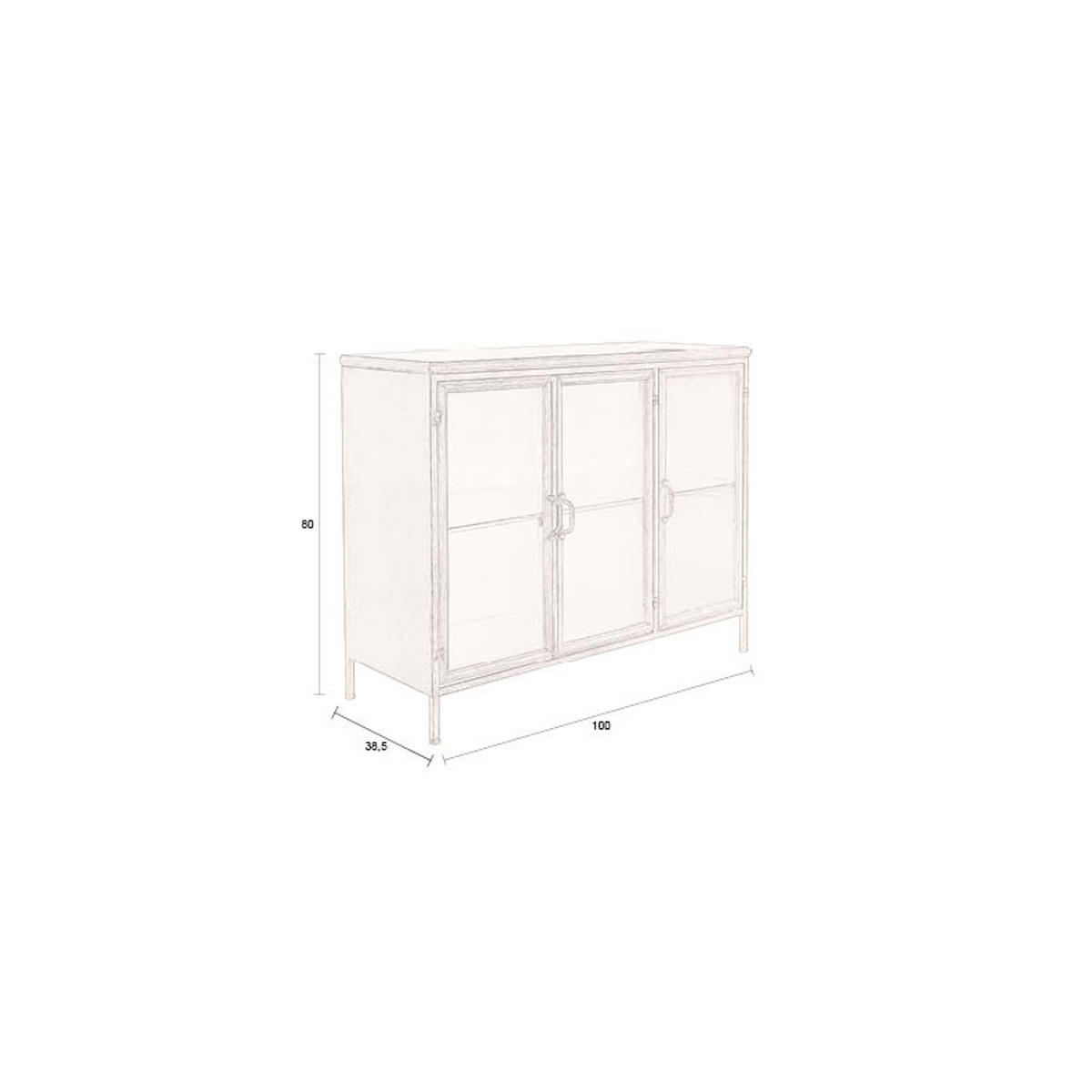 SIDEBOARD Gertlush - Goldfarben, Metall (100/80/38.5cm) - Dutchbone