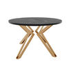 ESSTISCH ausziehbar aus MDF, Schwarz - Goldfarben/Schwarz, Holzwerkstoff (120/120/76cm) - Idohome