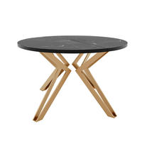 ESSTISCH ausziehbar aus MDF, Schwarz - Goldfarben/Schwarz, Holzwerkstoff (120/120/76cm) - Idohome