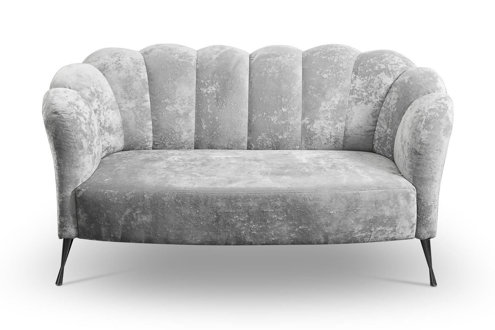 SOFA Adria 2-Sitzer 155x78x83 mit Metallfüßen - Schwarz/Grau, Holz/Textil (155/78/83cm) - Ravio