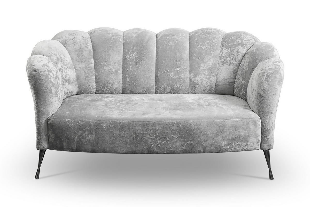 SOFA Adria 2-Sitzer 155x78x83 mit Metallfüßen - Schwarz/Grau, Holz/Textil (155/78/83cm) - Ravio
