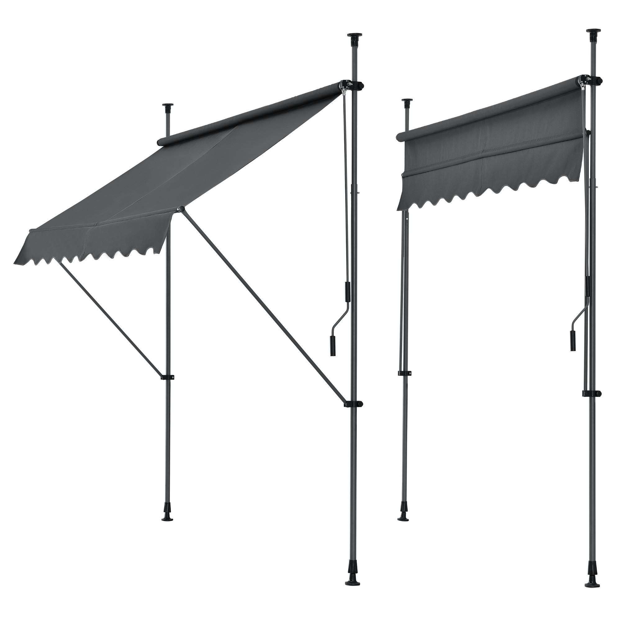 KLEMMMARKISE Stem - Grau, Textil/Metall (300/309/120cm) - pro.tec