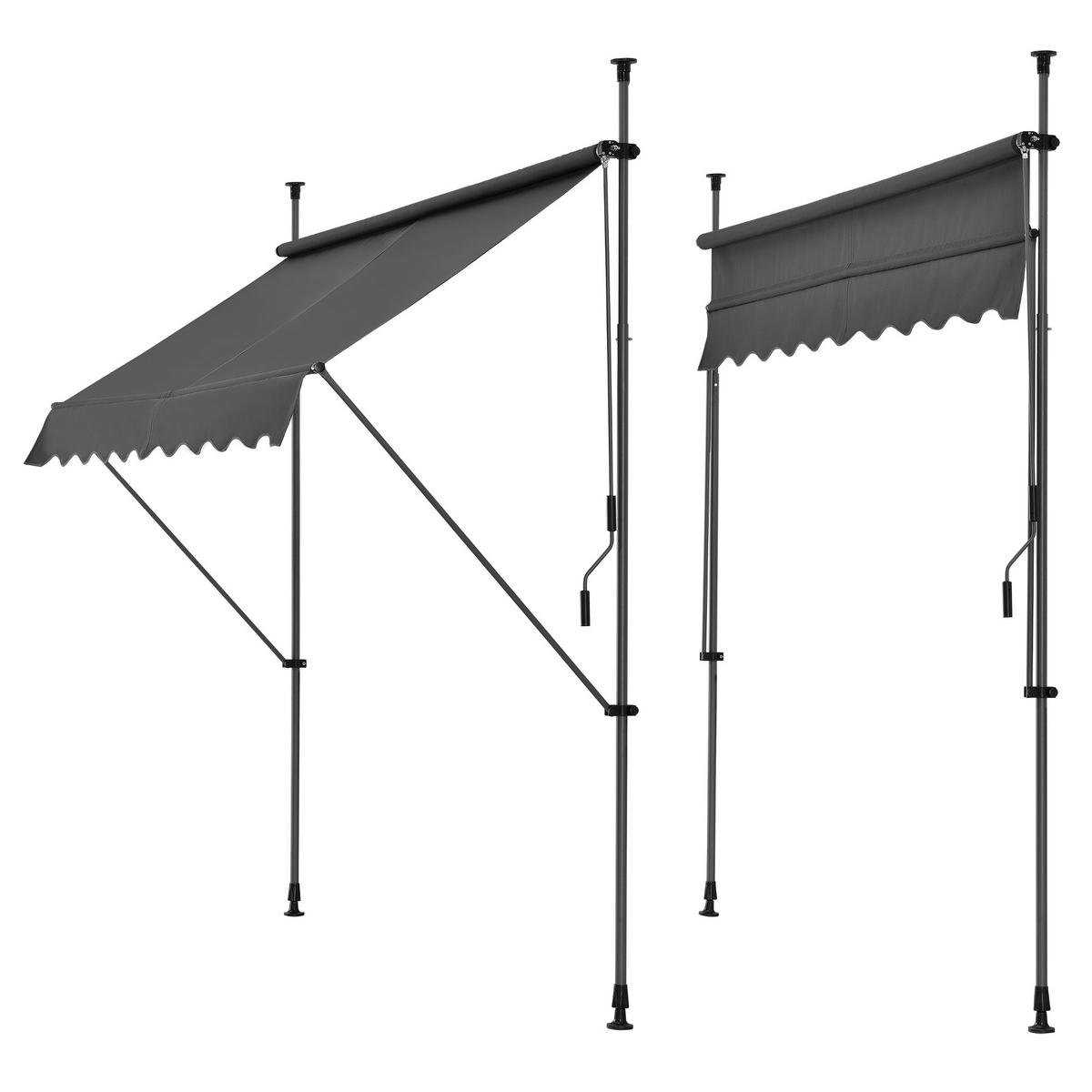KLEMMMARKISE Stem - Dunkelgrau, Textil/Metall (250/309/120cm) - pro.tec