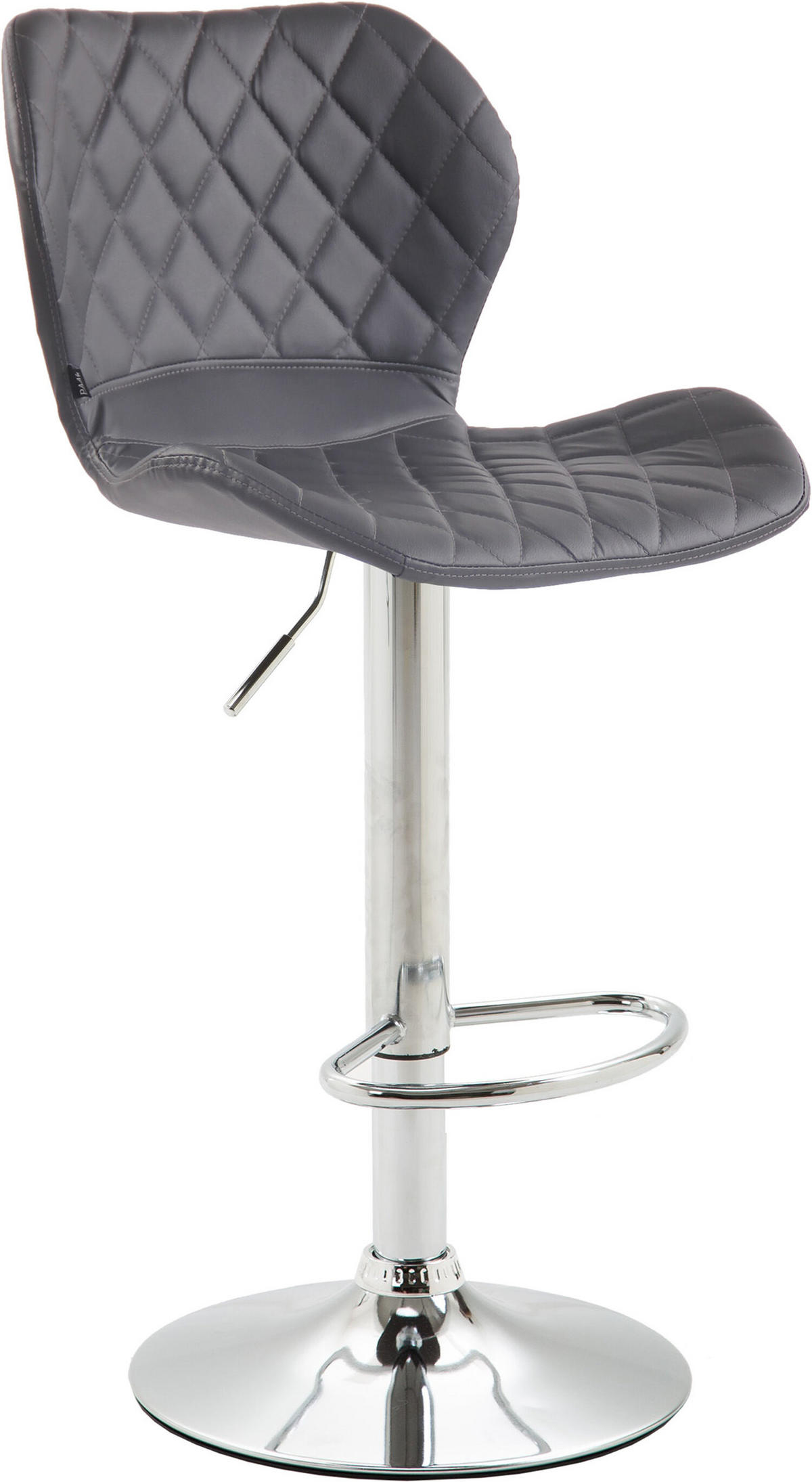 BARHOCKER Cora, Gestell Metall in Chromoptik, Kunstleder Grau - Chromfarben/Grau, Kunststoff/Textil (47/100/51cm) - TPFLiving