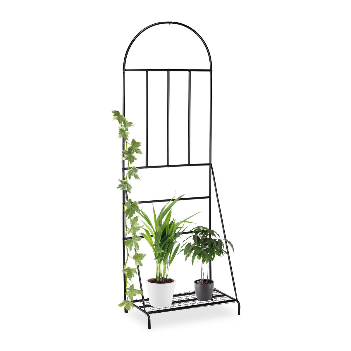 BLUMENREGAL - Schwarz, Metall (70/200/40cm) - Relaxdays