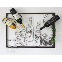 WEINREGAL für die Wand aus Metall 64 cm 91975 - Braun, Metall (64/45/10cm) - DanDiBo