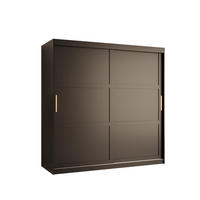 SCHWEBETÜRENSCHRANK 200/180/62 2-türig - Goldfarben/Schwarz, Holz/Kunststoff (180/200/62cm) - Abiks Möbel