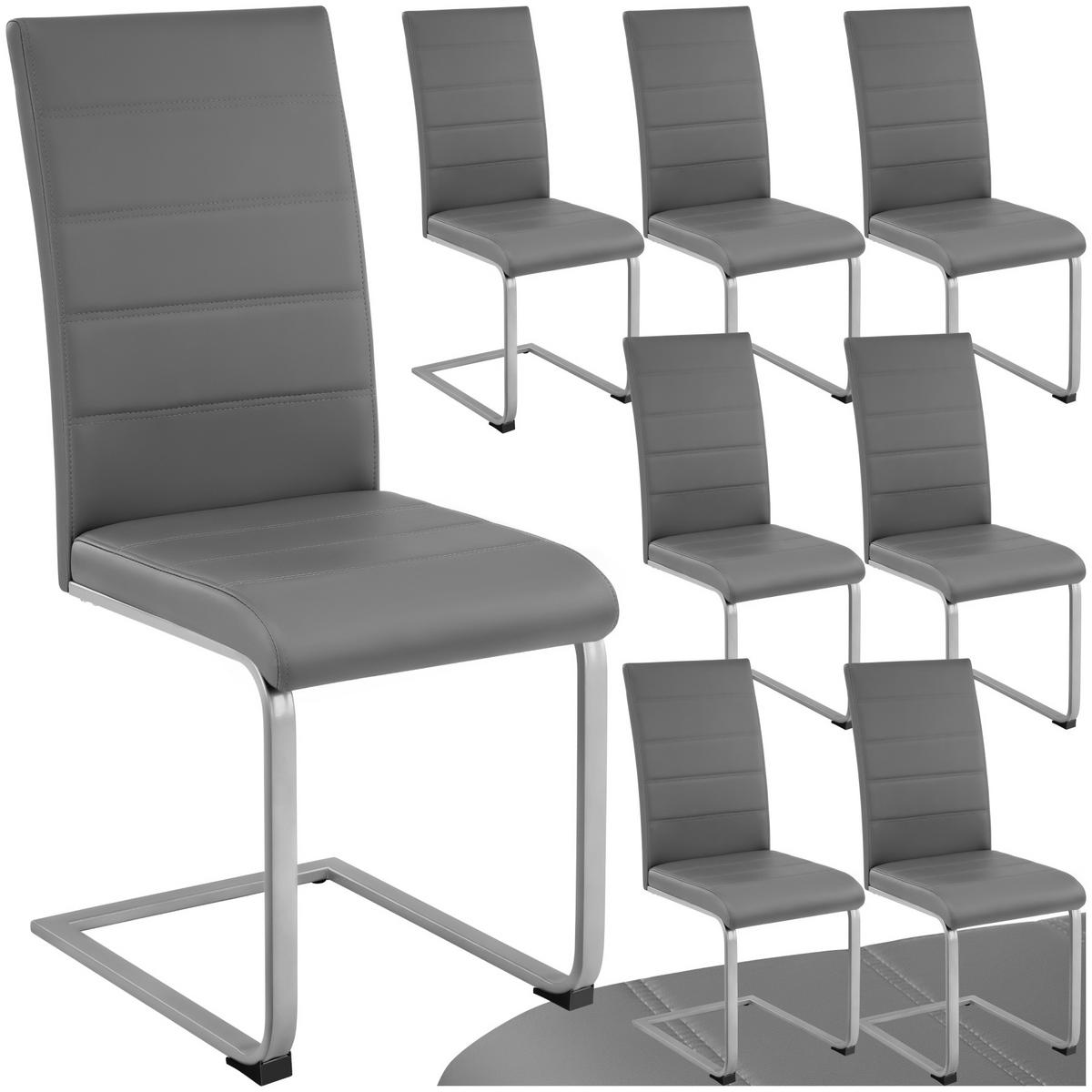 SCHWINGSTUHL 8er Set Bettina 41 x 52 x 99 cm grau - Grau, Textil (52/99/41cm) - tectake
