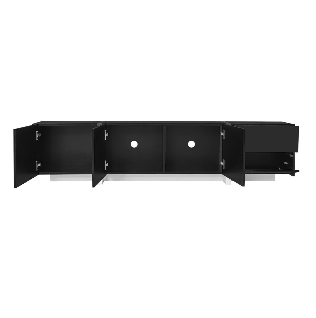 TV-ELEMENT mit 3 Türen und Schublade 170 cm Schwarz-Weiß Hochglanz - Schwarz, Holzwerkstoff (30/39/170cm) - Beauniv