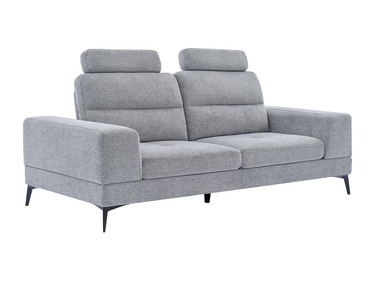 SOFA - 3 Personen - stoff - grau Udalio - Grau, Textil/Metall (215/86/123cm) - Vente-Unique